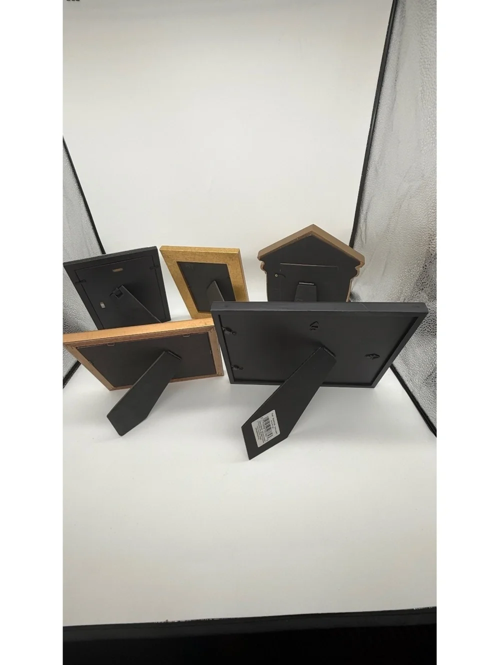 Lot of 5 Decorative Tabletop Picture Frames Mixed Sizes Wood Metal